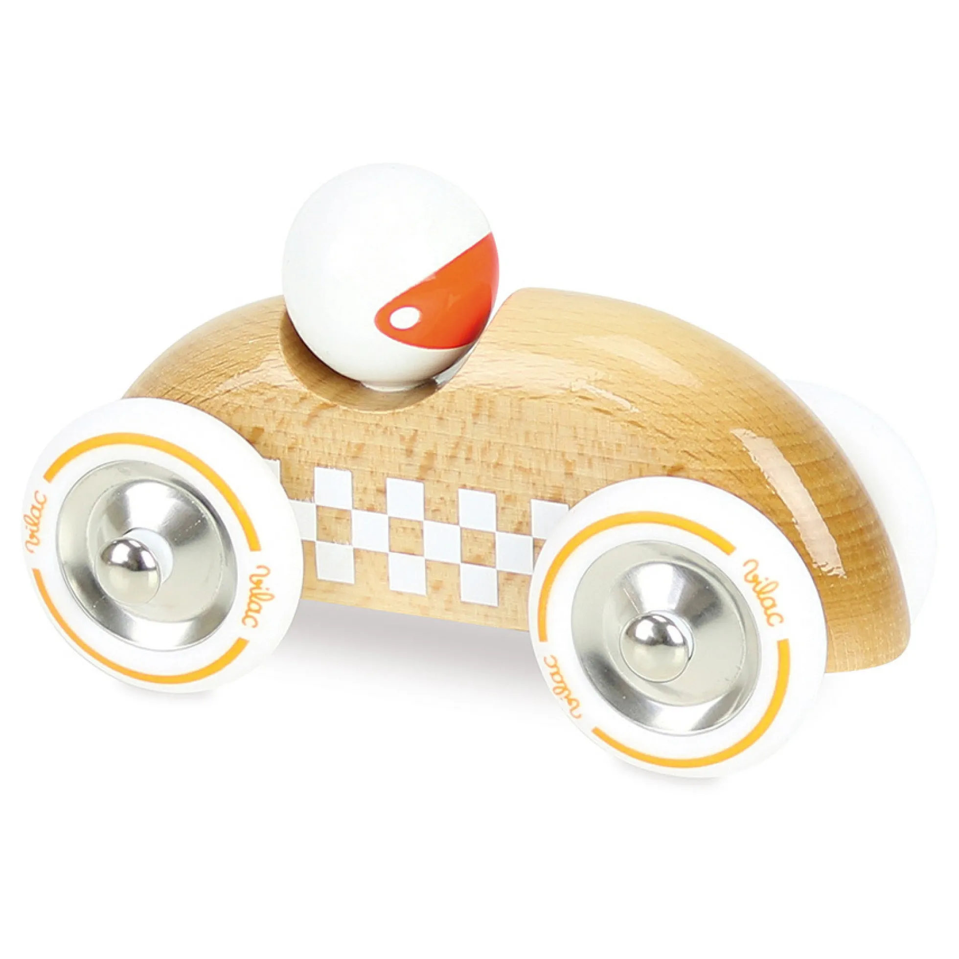 Voiture en bois, Rallye checkers - Grand modèle bois naturel