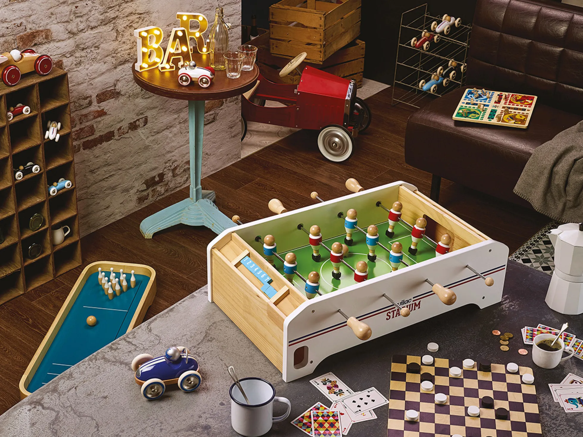 Voiture en bois, Roadster - Bleu