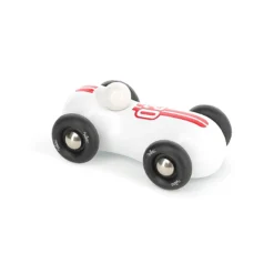 Voiture en bois, Streamline vintage - Petit modèle blanc